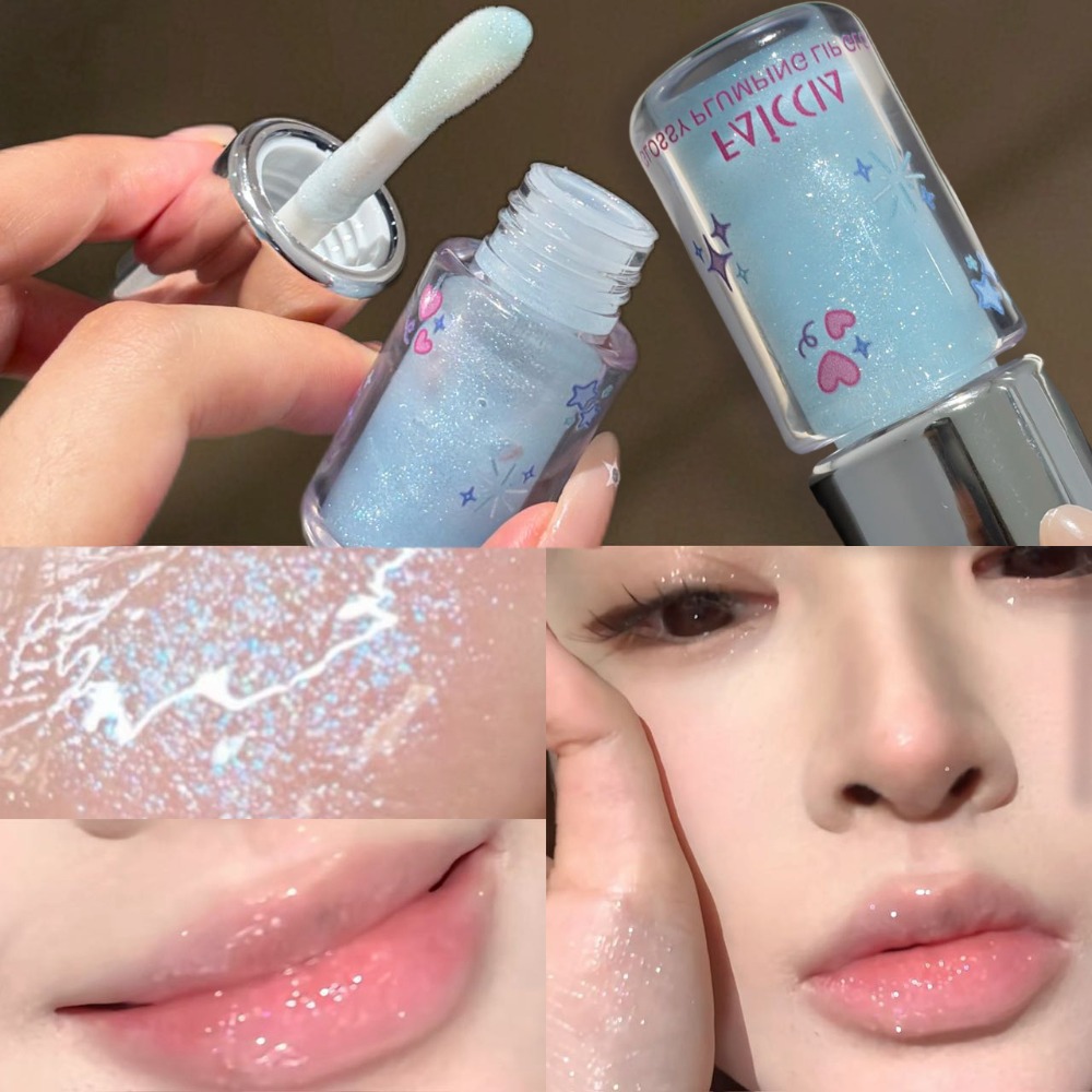 Lip Tint Korean - Baby Blue Sparkling Lip Gloss Fine