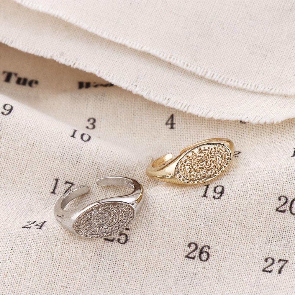 Minimalist Sun Moon Pattern Ri - Korean Women Lifestyle ulasan dan harga