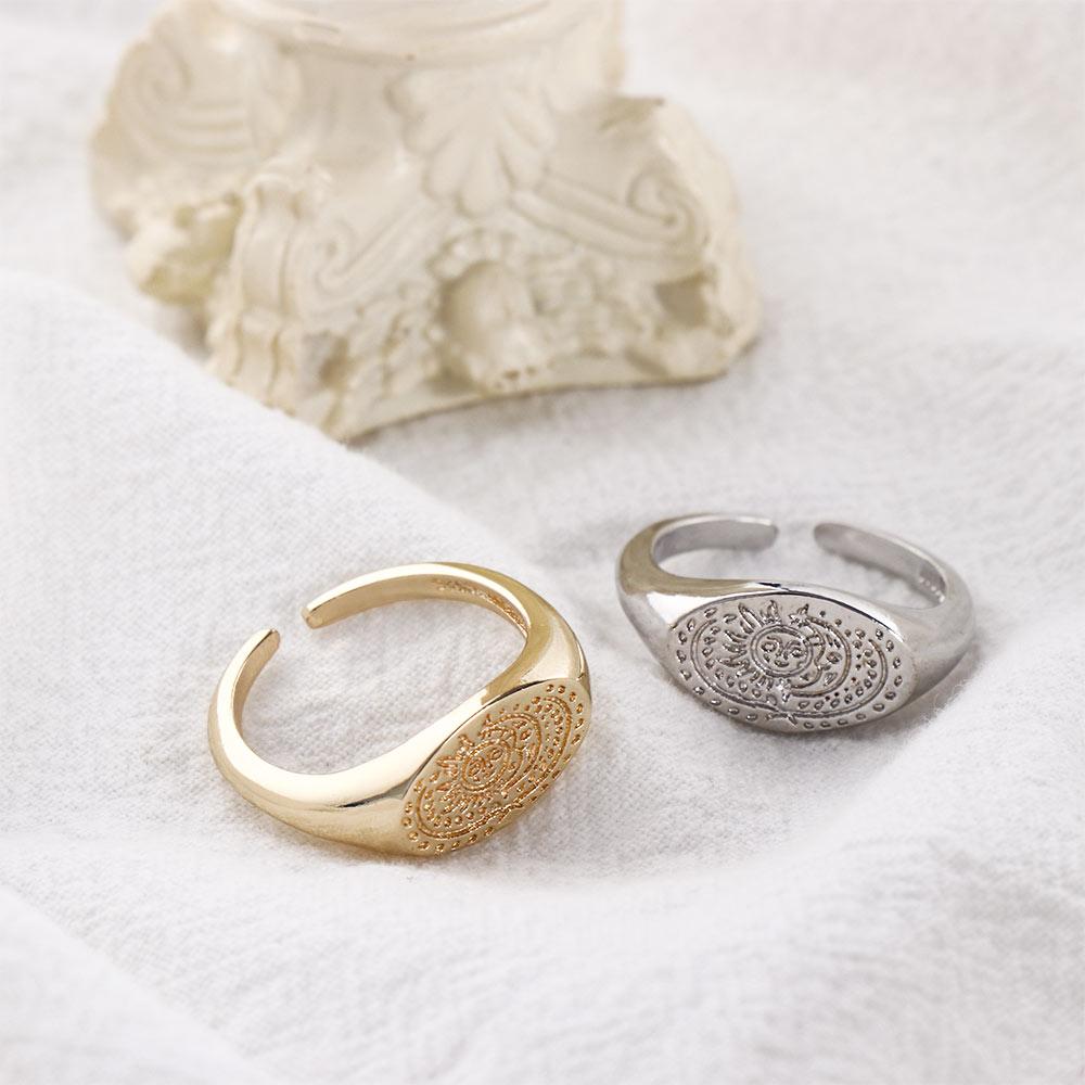 Minimalist Sun Moon Pattern Ri - Korean Women Lifestyle ulasan dan harga