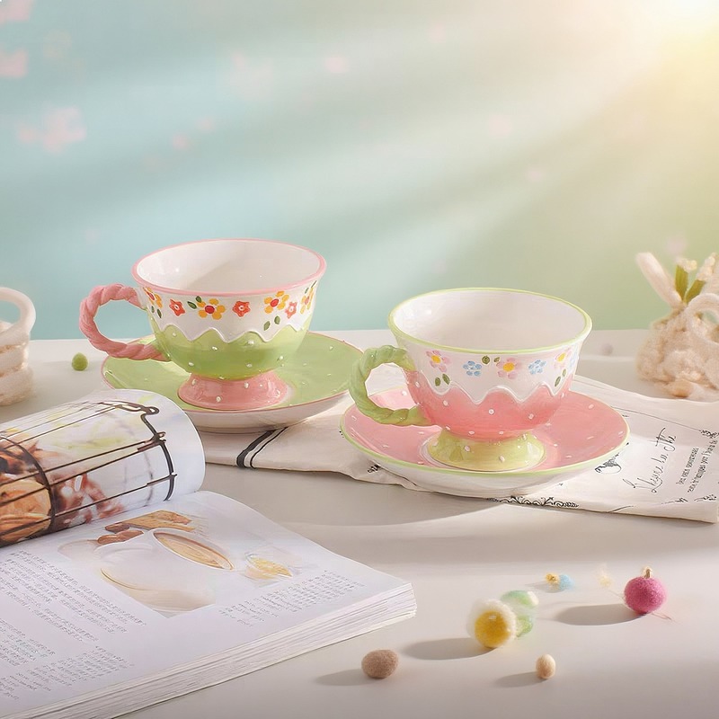 Korean Style Hand Painted Flor - Korean Tea Set ulasan dan harga