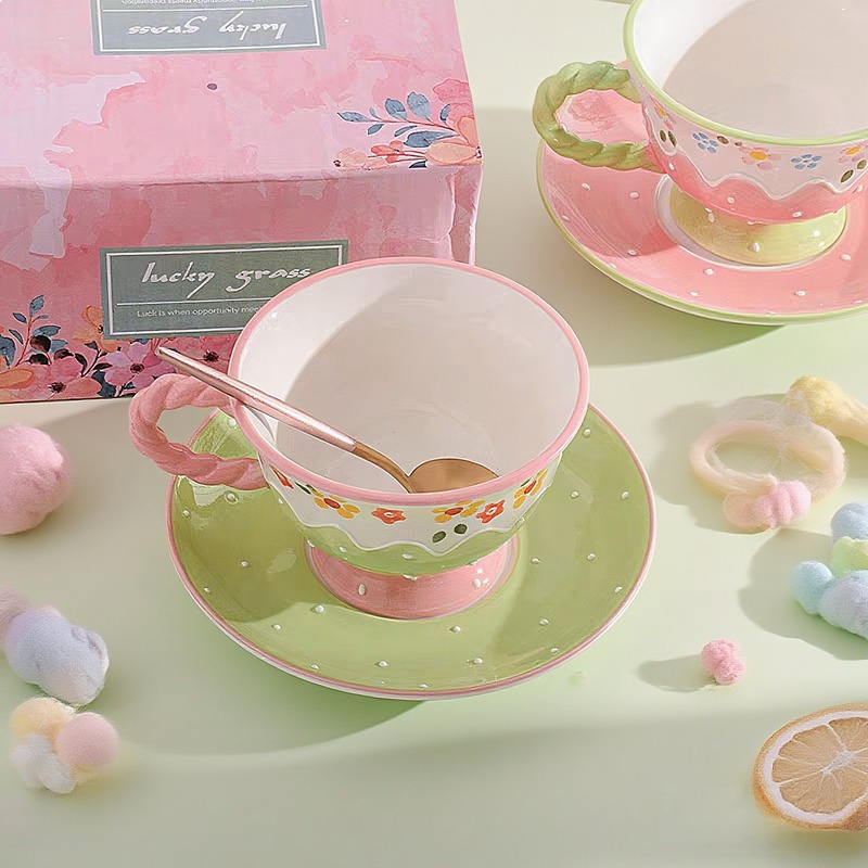 Korean Style Hand Painted Flor - Korean Tea Set ulasan dan harga