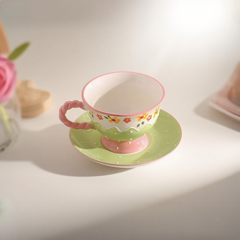 Korean Style Hand Painted Flor - Korean Tea Set ulasan dan harga