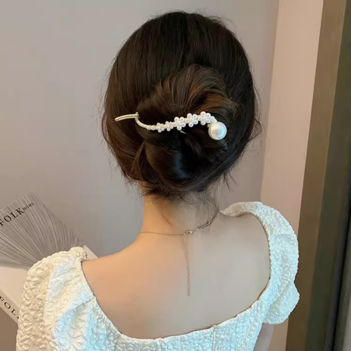 Elegant Glitter Pearl Hair Cli - Korean Women Lifestyle ulasan dan harga