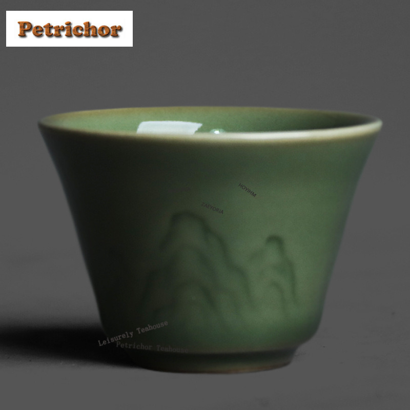 50ml Yue Kiln Celadon Relief T - Celadon Ceramic Cup ulasan dan harga