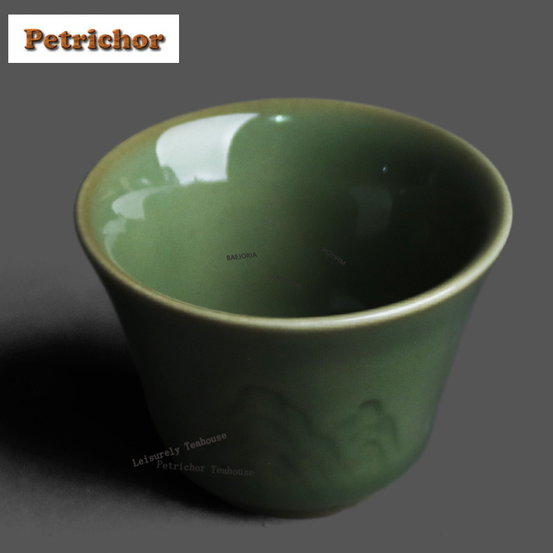 50ml Yue Kiln Celadon Relief T - Celadon Ceramic Cup ulasan dan harga