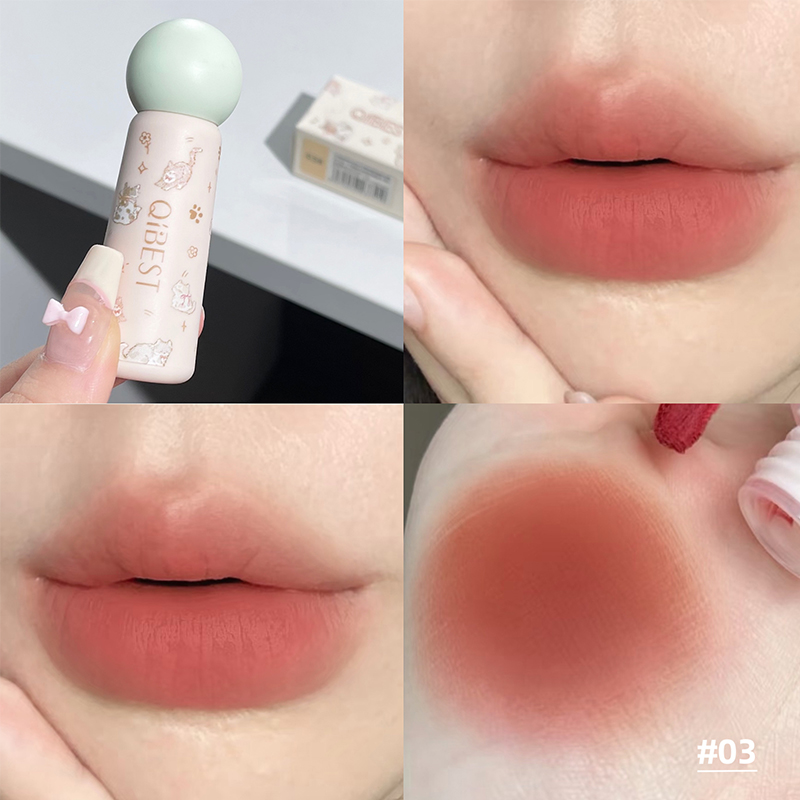 QIBEST Nude Matte Lip Mud Wate - Lip Tint Korean ulasan dan harga