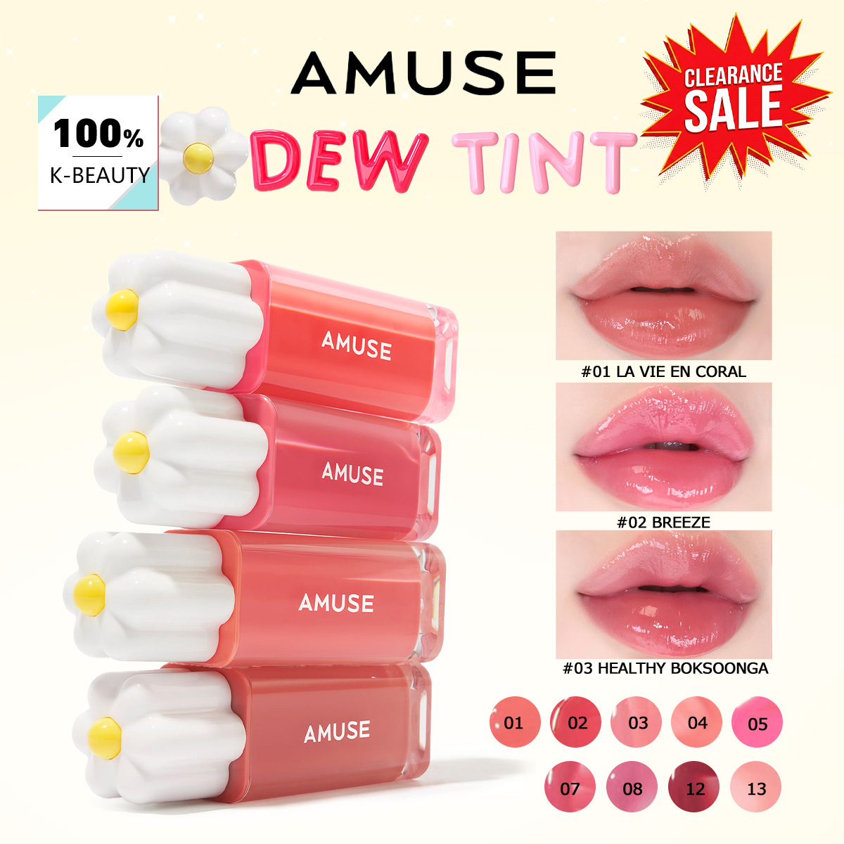 [ClearanceSale] AMUSE DEW TINT - Lip Tint Korean ulasan dan harga