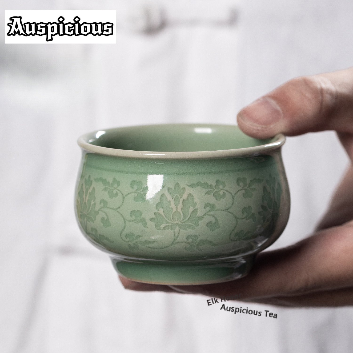 108ml Handmade Twining Lotus C - Celadon Ceramic Cup ulasan dan harga