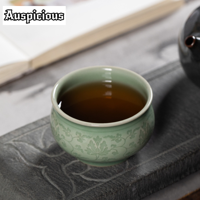 108ml Handmade Twining Lotus C - Celadon Ceramic Cup ulasan dan harga