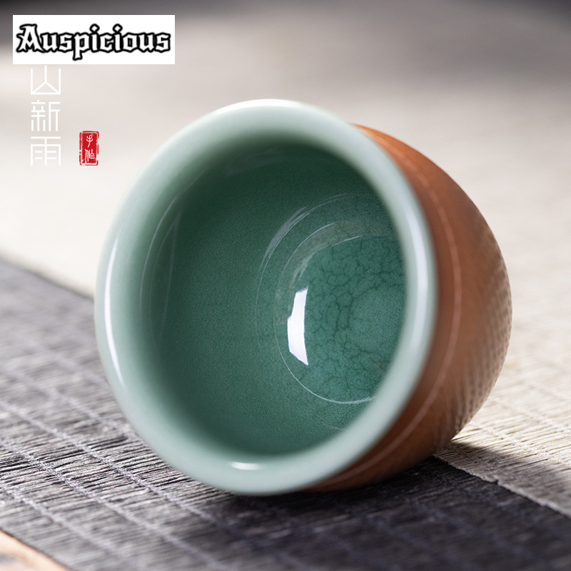 50ml Handmade Knife Jumping Ce - Celadon Ceramic Cup ulasan dan harga