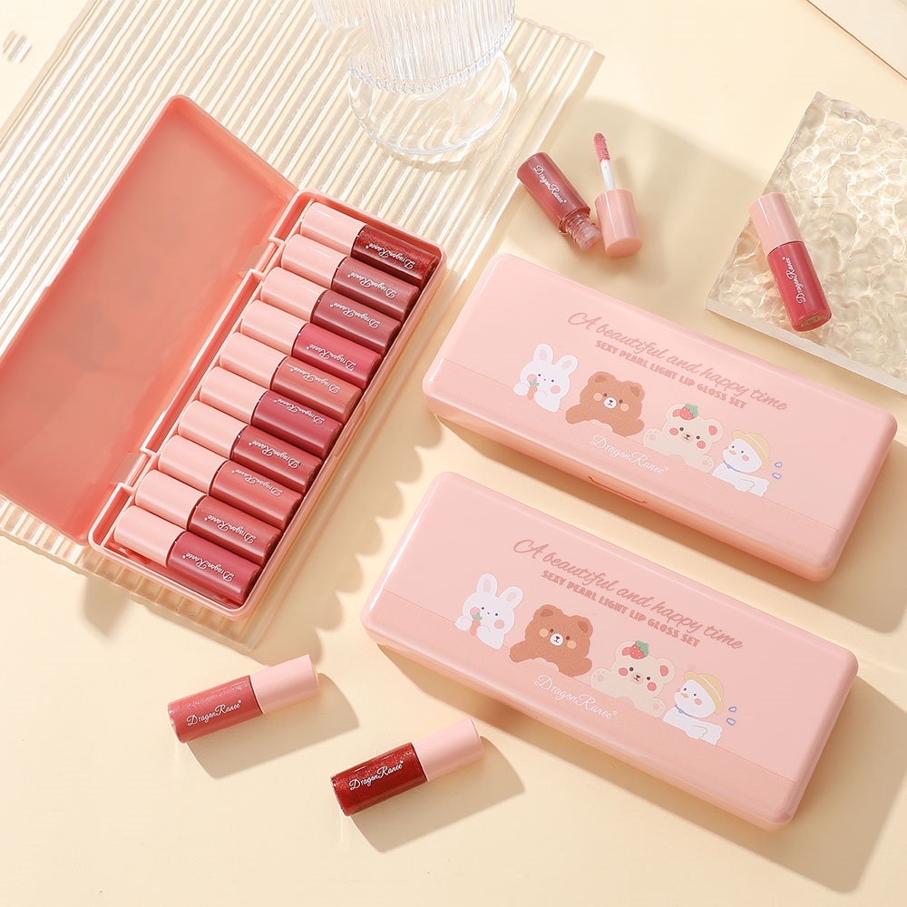 Set of 10 Shimmering Lip Gloss - Lip Tint Korean ulasan dan harga