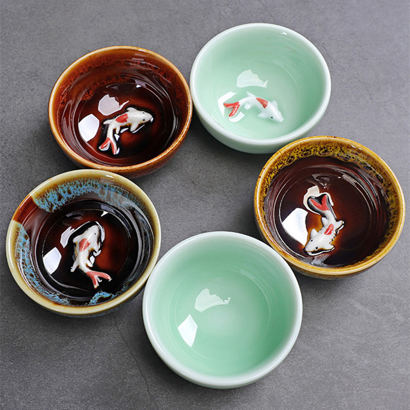Celadon Fish Cute Teacup, Chin - Celadon Ceramic Cup ulasan dan harga